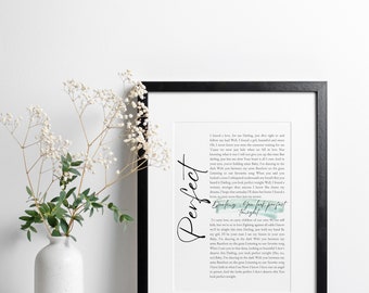 Ed Sheeran Lyrics Print – Anniversary Gift, Wedding Song (Digital Download
