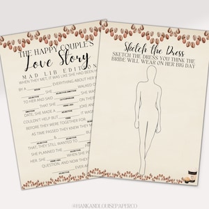Bridal Shower Games, Coffee Bridal Shower , Minimalist Wedding Shower Games, Bridal Party Games, Bride or Groom Game