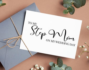 Thank You Step Mom - To My Step Mom on My Wedding Day - Printable Wedding Thank You Card