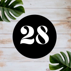 Round Table Numbers - Black Table Numbers - Minimalist Wedding Table Numbers  - DIY Table Numbers - Wedding Table Numbers Digital Download