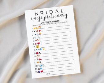 Bridal Shower Games, Bridal Shower Emoji Pictionary, Wedding Shower Games, Couples Shower Games, Printable Games, Emoji Picture Game