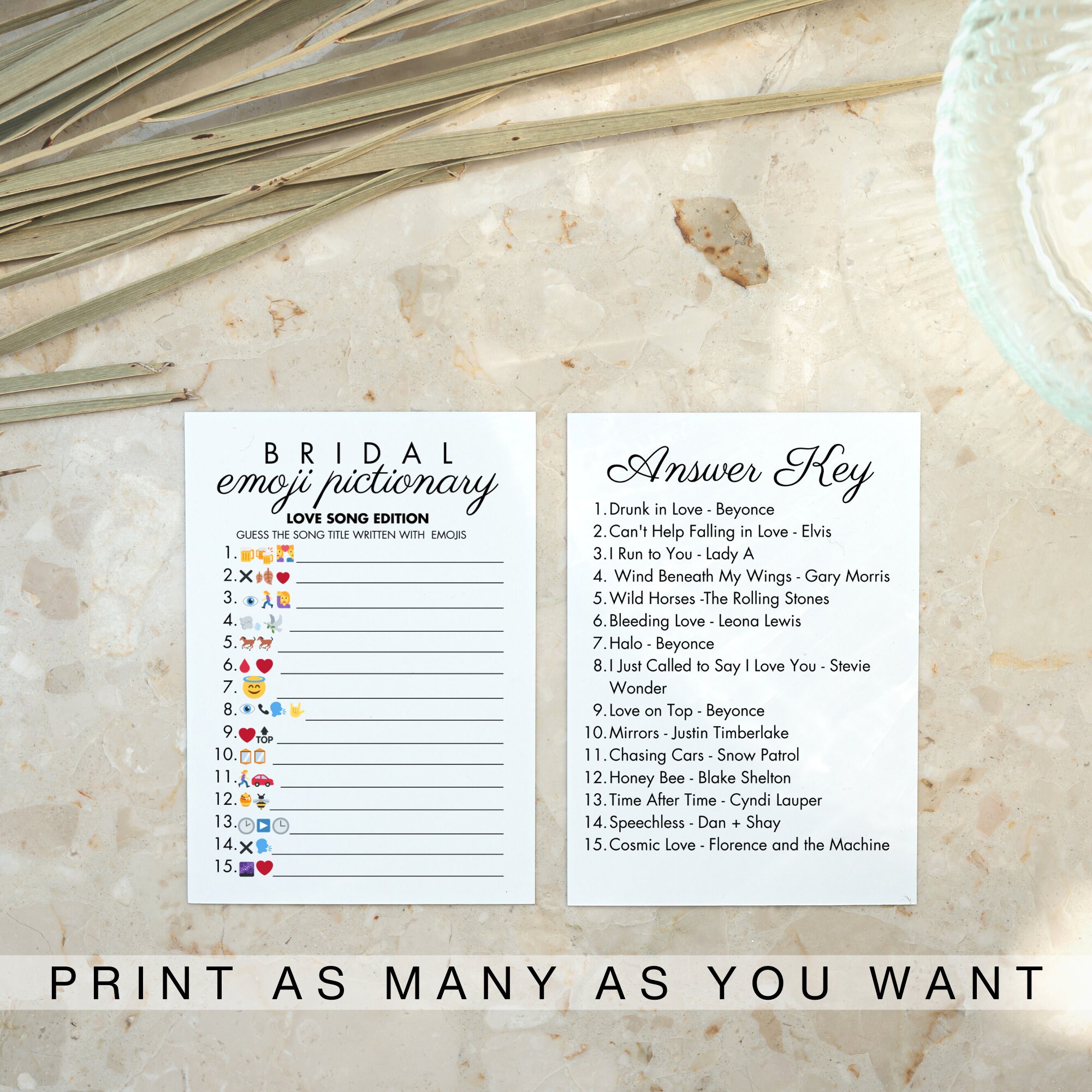 Bridal Emoji Pictionary Love Song Edition Printable Wedding Game ... Bridal Emoji Pictionary Love Song Edition Printable Wedding Game ...