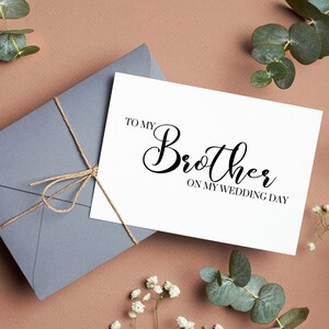 Danke Bruder - An meinen Bruder an meinem Hochzeitstag - druckbare Hochzeits-Dankeskarte