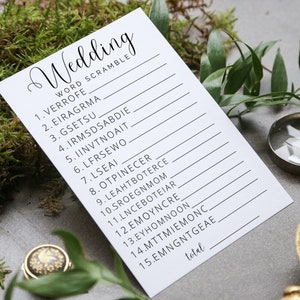 Gioco di parole per il matrimonio: attività per il ricevimento nuziale (PDF)