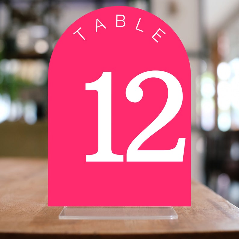 Arch Table Numbers Bubblegum Pink DIY Table Numbers Wedding Table Decor Printable / Digital Download Numbers 1 30 image 3