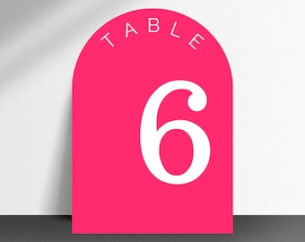 Arch Table Numbers - Bubblegum Pink - DIY Table Numbers - Wedding Table Decor - Printable / Digital Download - Numbers 1 - 30