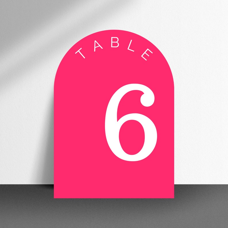 Arch Table Numbers Bubblegum Pink DIY Table Numbers Wedding Table Decor Printable / Digital Download Numbers 1 30 image 1