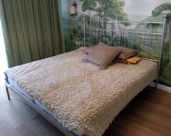 Handmade Wrought Iron Bed Frame: Minimalist Metal Double Bed