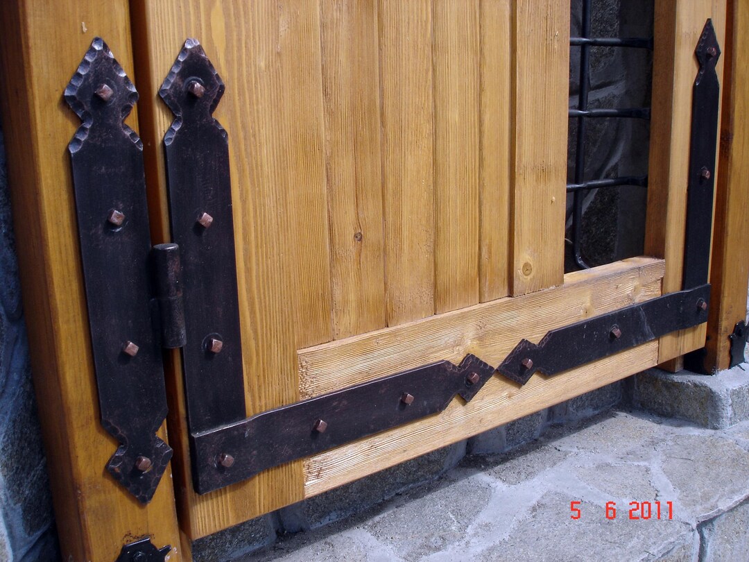 Rustic Door Hingesset of 2, Black Door Hinges, Barn Door Hardware