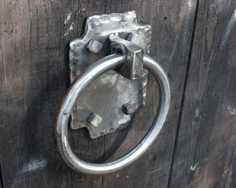 5.5" Diameter Hand Forged Ring Handles, Door Pull, Door Knocker