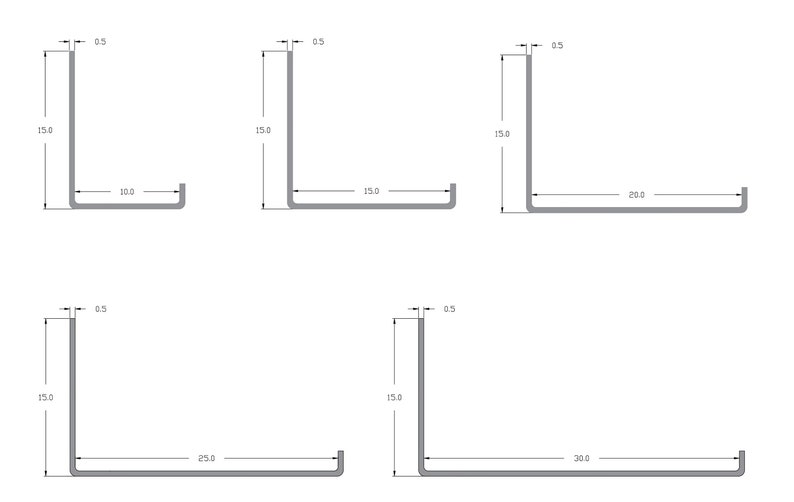 Set of 6 Shelf Brackets Raw Steel, Wall Bracket for Industrial Style