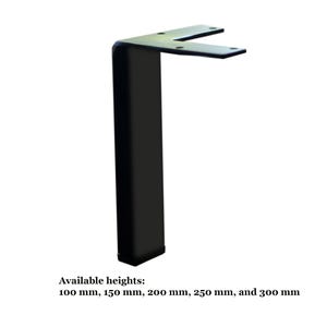 Piedini rettangolari per mobili — Piedini in metallo per armadi e divani, 10–30 cm, 1 pezzo o set da 4