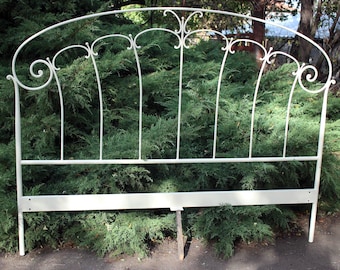 Hand-Forged Wrought Iron Bed Headboard, Rustic Metal