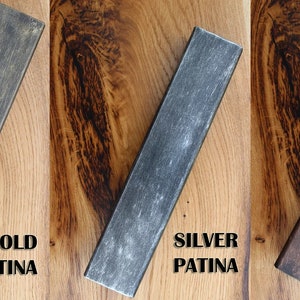 gold, silver and copper patina samples