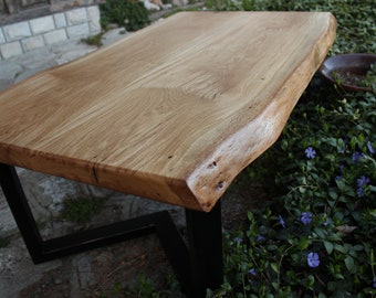 Live edge coffee table, oak coffee table, wood table, rustic table