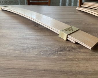 Verstelbare beuken latten: set gebogen dubbele latten, stevigheidsregelaars, aangepaste vervangende basis