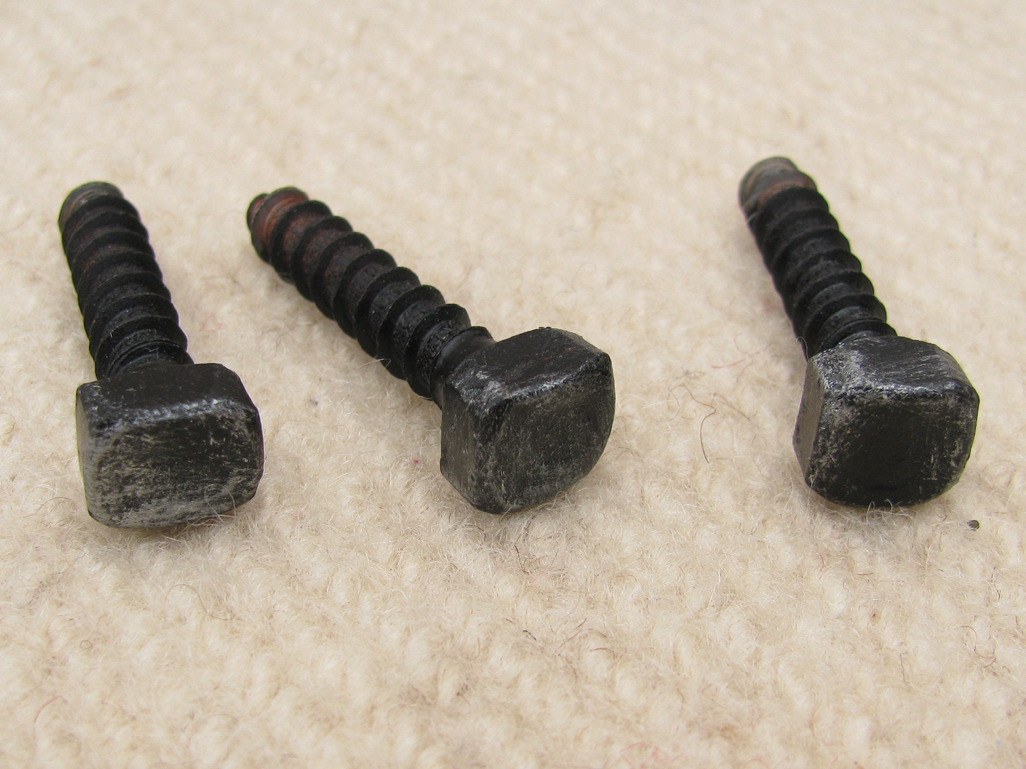 10 SCREWS HAND Blacksmith's Square Head Screws, Wrought Iron