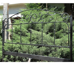 Metal Bed Headboard from 140 to 190 cm. Custom sizes are available. Metal bedframe headboard. Artistic design of wrought iron.