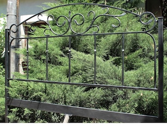 Handcrafted Wrought Iron Headboard: Custom Metal Bed Frame