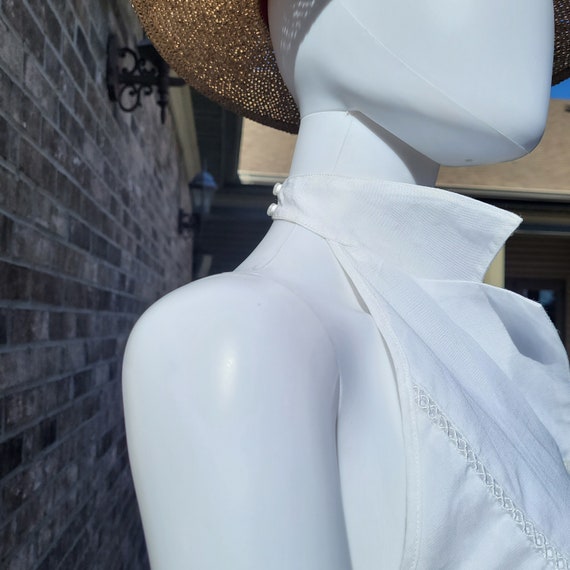 Linen halter white dress - image 7