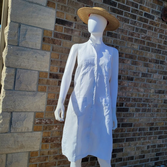 Halter Linen Mini Dress - White