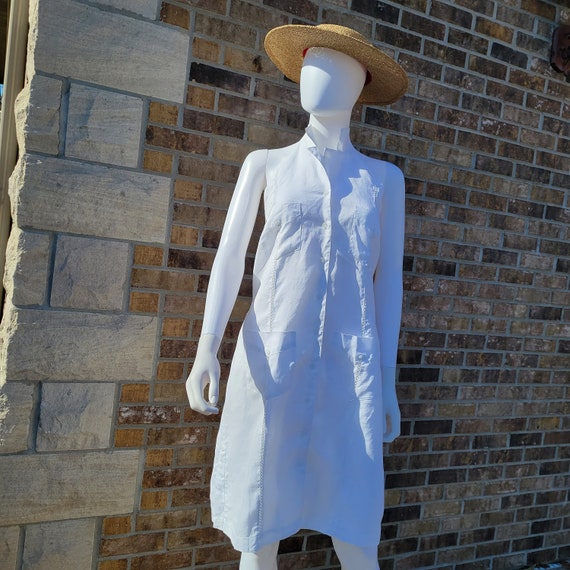 Linen halter white dress - image 1