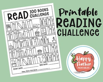 INSTANT DOWNLOAD, Printable Reading Log, Reading Challenge Printable, Reading Log, Read Books, I love to read, educational printable