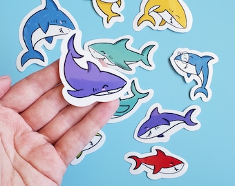 Shark Sticker Pack, Birthday Party Supplies, Party Favors, Kids Stickers, Cute Stickers, Stickers for Journal, Sharks, Kids Birthday