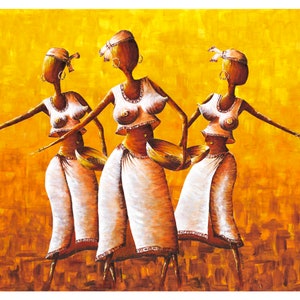 Original African Art. The Sowers. Giclée print on Hahnemühle archival fine art paper, Modern Wall Art Picture