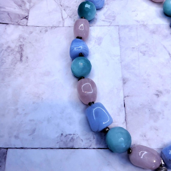 Vintage Pastel Rose Quartz, Aventurine, Blue Lace… - image 4