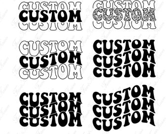 Benutzerdefinierte svg, benutzerdefinierte gewellte svg, kundenspezifische gewellte Retro Text svg, personalisiert, Leopard benutzerdefinierte svg, svg-Datei für Cricut, Digitaldruck