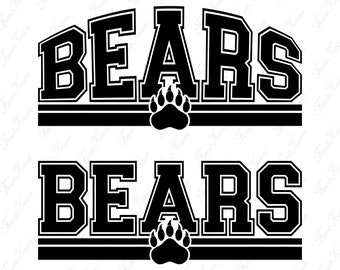 Bears Football Svg, Bears Svg, Football Svg, School Pride, Bears Mascot Svg, Bears Png, Shirt Design, Silhouette Cut File, Digital Download