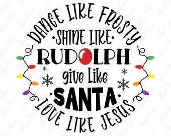 Christmas Characters SVG: Frosty, Rudolph, Santa (Digital Download)