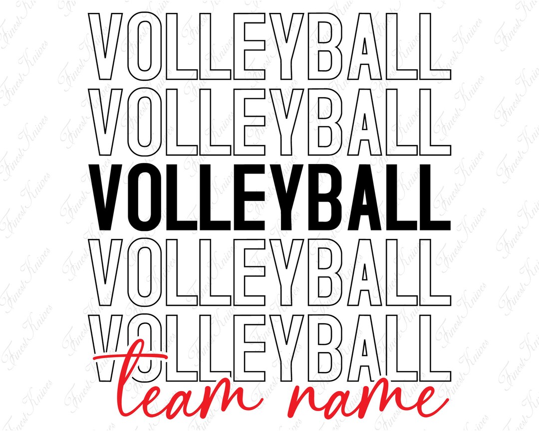 Volleyball Team Name Svg, Volleyball Mom Png, Stacked Volleyball Svg