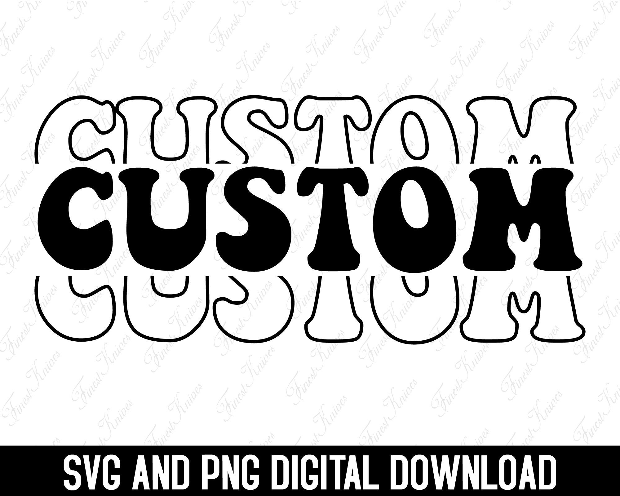 Custom Svg Custom Wavy Stacked Svg Customized Retro Wavy - Etsy UK