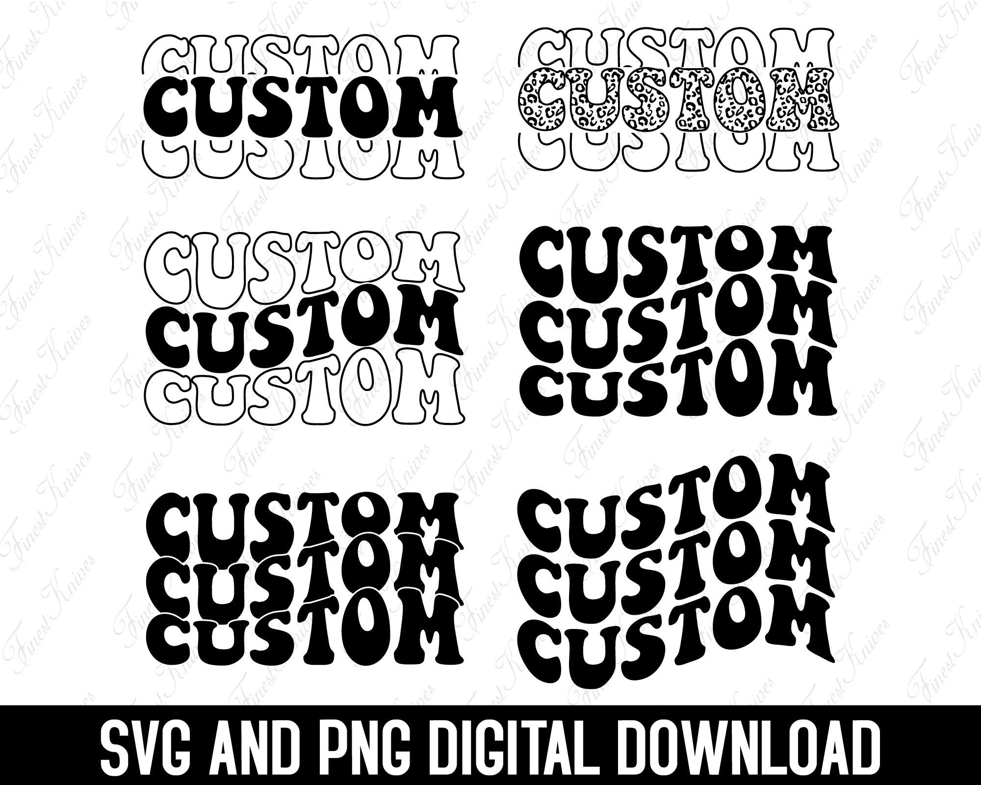 Custom Svg Custom Wavy Stacked Svg Customized Retro Wavy - Etsy UK