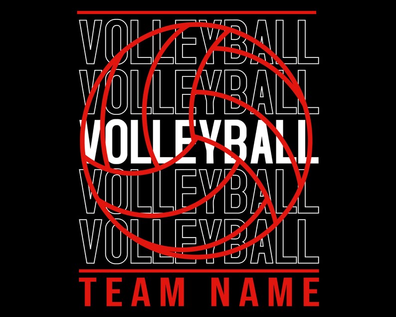 Volleyball Team Name Svg Volleyball Mom Png Stacked Etsy
