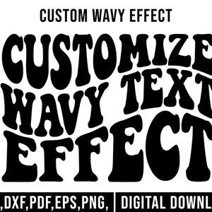Texte ondulé personnalisé Svg, svg lettres ondulées personnalisées, svg polices ondulées personnalisées, svg empilés ondulés personnalisés, polices ondulées personnalisées svg rétro ondulées personnalisées dxf eps