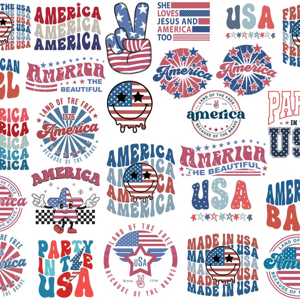 Retro America Png, Usa Svg Png, 4 juillet Png, America Png, Png Patriotic, Independence Day Png, Love America Svg, Sublimation Design