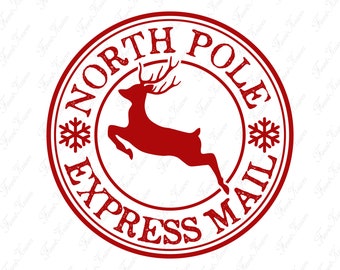 North Pole Express Mail Svg, North Pole Svg, Express Mail Svg, Christmas Stamp Svg, Santa Sack Svg, Christmas Sign Svg, Santa Mail Svg