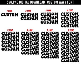 Benutzerdefinierte svg, benutzerdefinierte wellig gestapelte svg, kundenspezifische gewellte Retro Text svg, personifizierte, Leopard benutzerdefinierte svg, svg-Datei für Cricut, digitaler Download