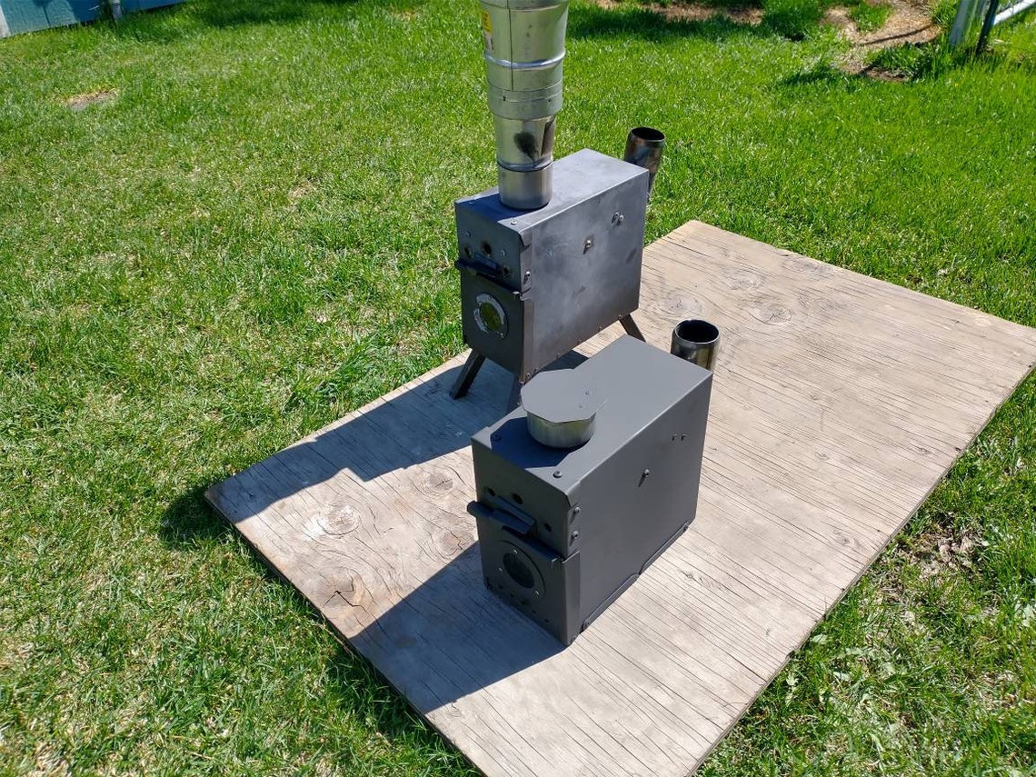 Survival Stove Gravity Fed Pellet Stove and Wood Burning Etsy