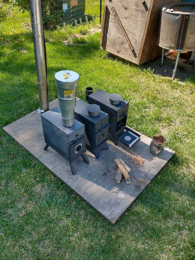 Survival Stove Gravity Fed Pellet Stove and Wood Burning Etsy