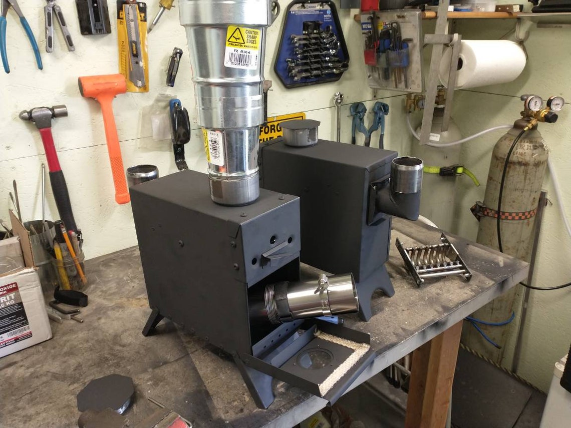 Survival Stove Gravity Fed Pellet Stove and Wood Burning Etsy