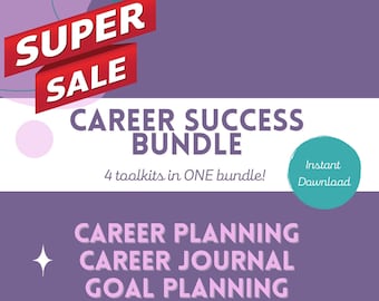 Career Worksheets; Career Success Bundle, Career Journal, Career Planning Tools 4 in 1 BUNDLE