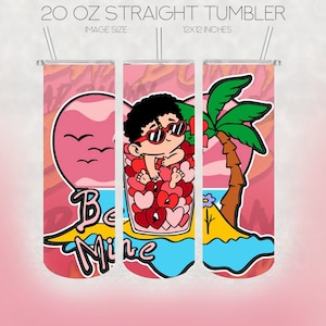 Bad Bunny Valentine, Valentines day, 20oz Skinny Tumbler Sublimation Designs for Straight Tumbler Design - PNG Digital Download