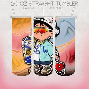 Bad Bunny Valentine, Valentines day, 20oz Skinny Tumbler Sublimation Designs for Straight Tumbler Design - PNG Digital Download