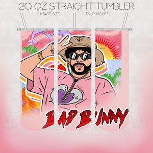 Bad Bunny Valentine, Valentines day, 20oz Skinny Tumbler Sublimation Designs for Straight Tumbler Design - PNG Digital Download
