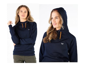 100% Merino Wool Women's Longsleeve Sweatshirt, Pocket Hoodie Sweatshirt, Organic Thermal Wool Hoodie, Pullover Hooded Sweatshirt, 260GSM