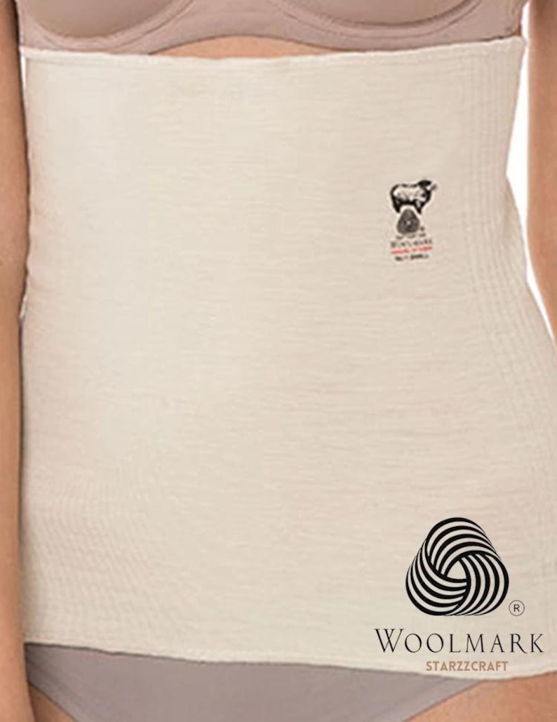 100 Merino Wool Elastic Belt Wrap Thermotherapy UNISEX Stomach Warmer Therapeutic Healing